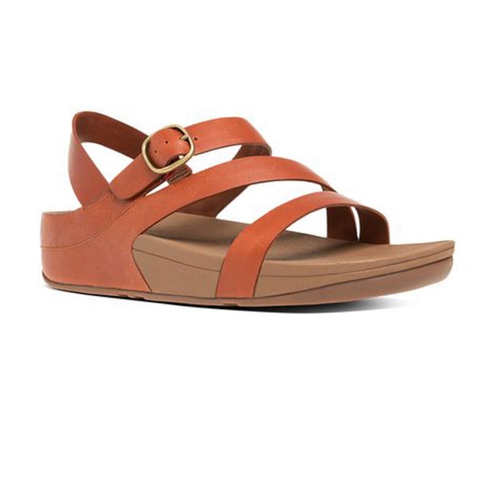 NEW Fitflop Women's The Skinny Z-Cross Sandal Dark Tan size 6 Genuine Leather